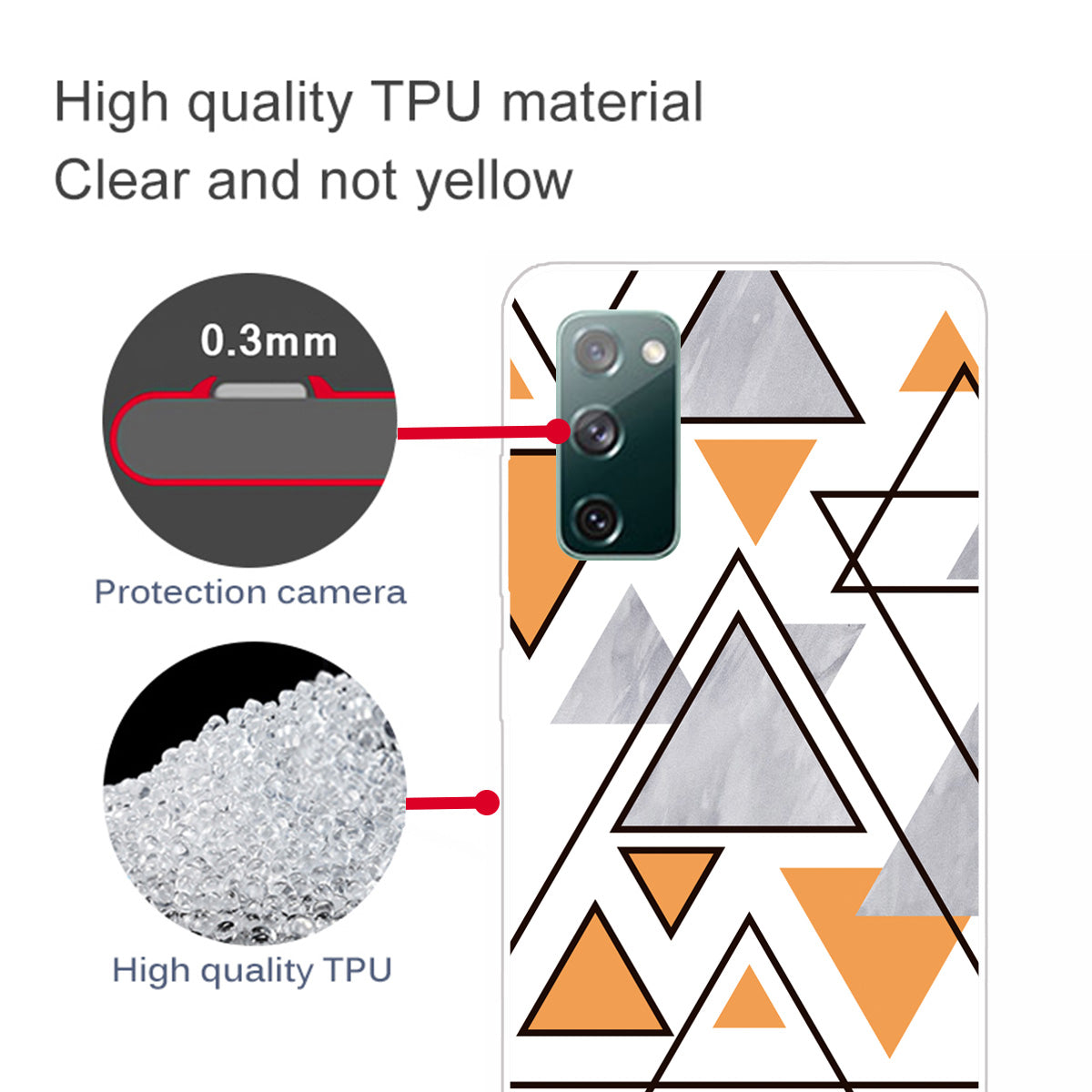 Triangle Marble Pattern Soft TPU Shockproof Phone Back Cover Case for Samsung Galaxy S20 FE/S20 FE 5G/S20 Lite/S20 FE 2022 - Style A Triangle Marble Pattern Soft TPU Shockproof Phone Back Cover Case for Samsung Galaxy S20 FE/S20 FE 5G/S20 Lite/S20 FE 2022 - Style A